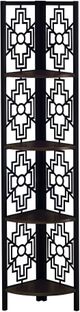 Monarch Specialties Inc. Espresso 62" Black Metal Corner Etagere Bookcase-1