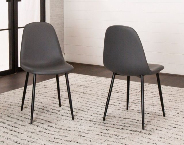 Cramco Leah Charcoal Gray/Matte Black Dining Side Chair-1
