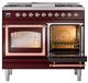 Ilve® Nostalgie II Noblesse 40'' Burgundy Pro Style Dual Fuel Range with Copper Trim-4