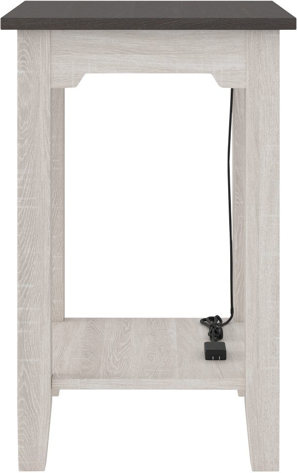 Signature Design by Ashley® Dorrinson Gray Chairside End Table with Antique White Base-3