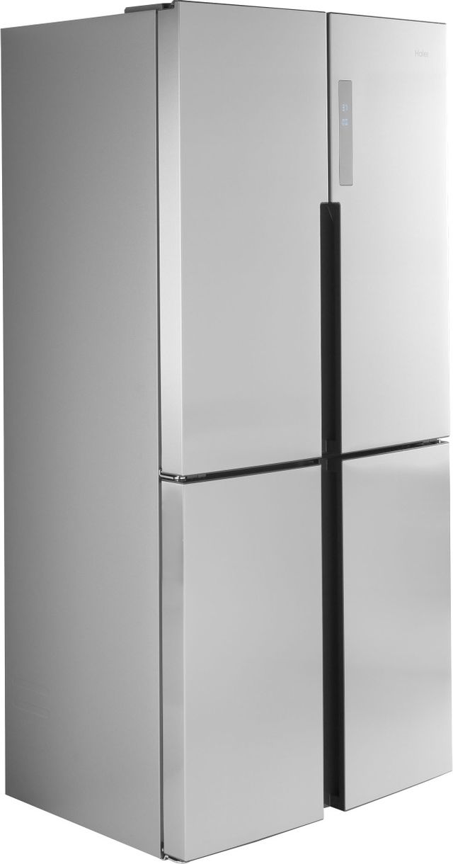 Haier 16.4 Cu. Ft. Stainless Steel Counter Depth Quad Door Refrigerator-1