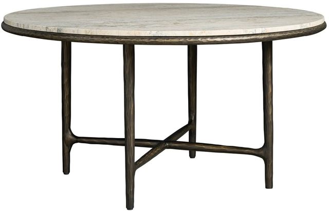 Universal Explore Home™ Griffith Park White Round Dining Table with Bronze Base-0