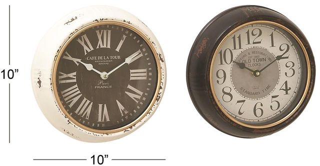 Deco Marche 2-Piece Assorted Wall Clock Set-3
