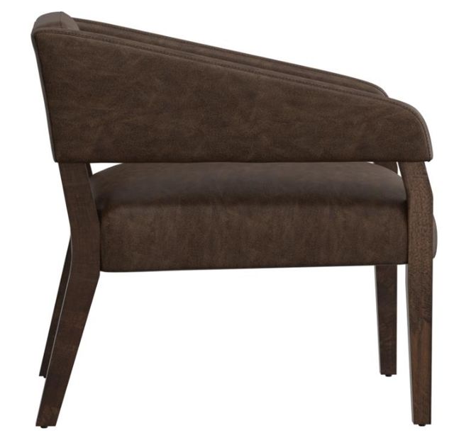 International Furniture Direct Murcia Brown/Lacquer Brown Upholstered Accent Chair-2