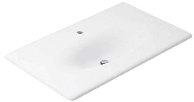 Kohler Iron/Impressions® White 37" Enameled Cast Iron Vanity Top with Integrated Oval Sink-0