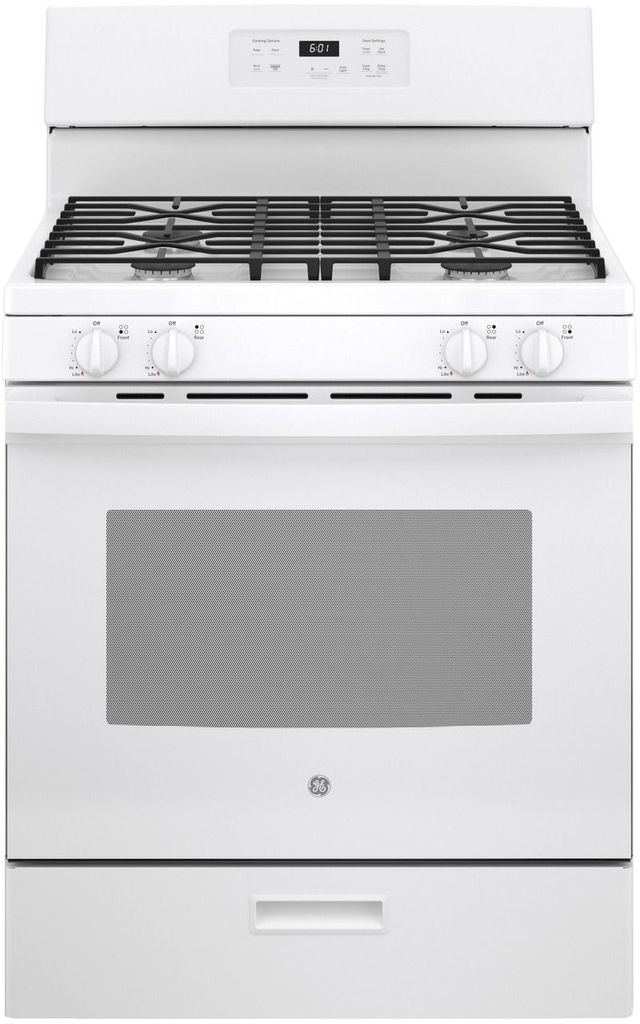 GE® 30" White Freestanding Gas Range