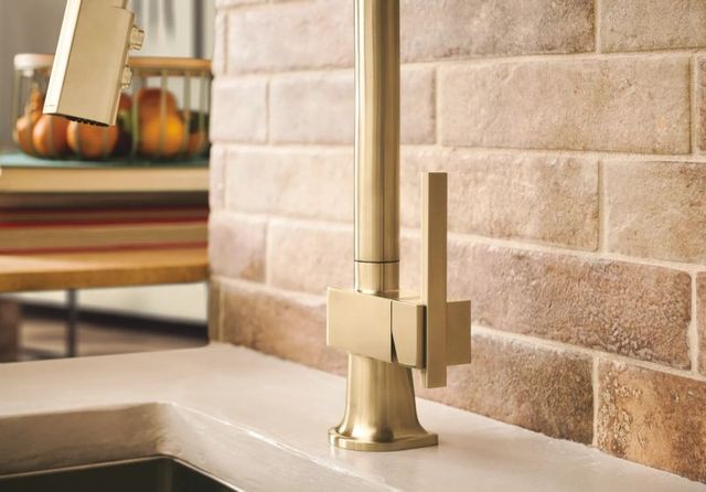 Brizo Frank Lloyd Wright® Brilliance® Luxe Gold® Kitchen Faucet Offset Lever Handle Kit-1