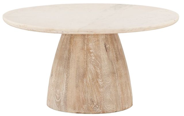 Home Trends & Design Palm Springs White Coffee Table with White Wash Base-0