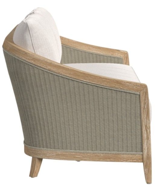 Sunset West Cambria Latte/Natural Teak/Wicker Outdoor Sofa with Canvas Canvas Cushion-2