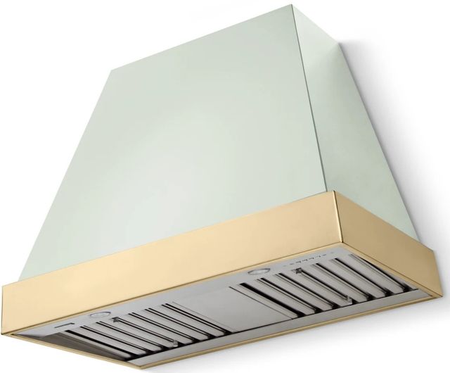 La Cornue CornuFé Euclid 36" Tapestry Wall Mounted Range Hood with Polished Brass Trim-0