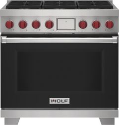 Wolf® 36" Black Pro Style Dual Fuel Range