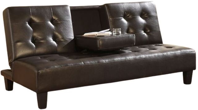 Milton Greens Stars Espresso Polyurethane Futon with Cup Holder-1