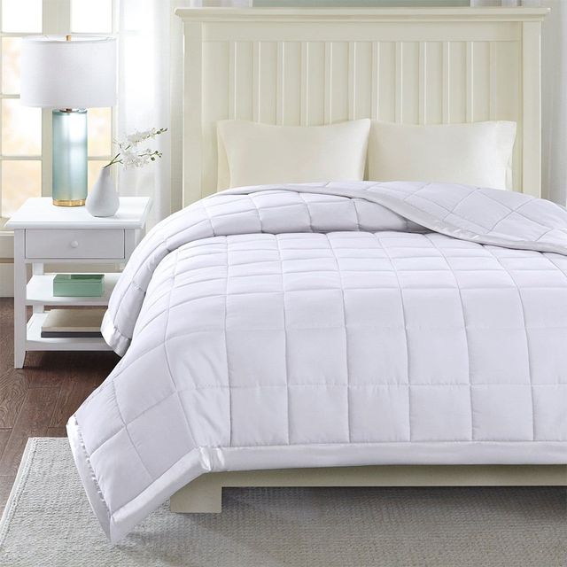 Olliix by Madison Park White All Season Hypoallergenic Microfiber Down Alternative Full/Queen Windom Blanket-4