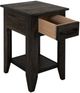 International Furniture Direct Teak Stained Dark Chairside Table-4