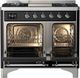 Ilve® Majestic III 40" Graphite Matte Pro Style Dual Fuel Liquid Propane Range with Solid Door and Chrome Trim-4