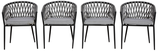 Signature Design by Ashley® Palm Bliss 4-Piece Grey Outdoor Chair Set-0