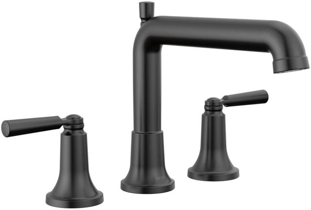 Delta Saylor® Matte Black 2-Handle Roman Tub Trim-0