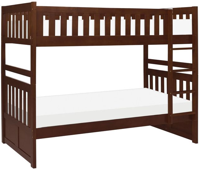 Homelegance® Rowe Dark Cherry Twin/Twin Bunk Bed-0