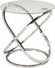 Brassex Inc. Glass Top Accent Table with Silver Base-0
