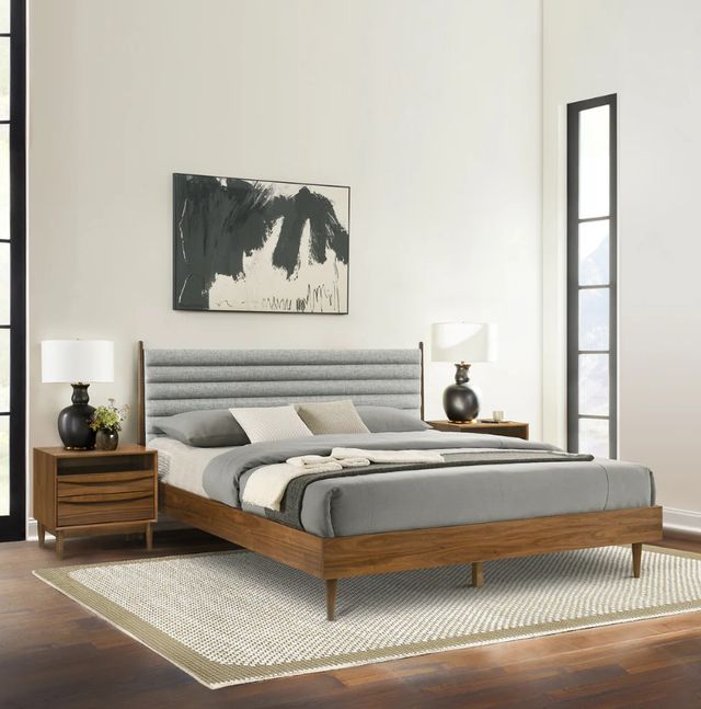 Armen Living Artemio 3-Piece Gray/Walnut King Bedroom Set-4