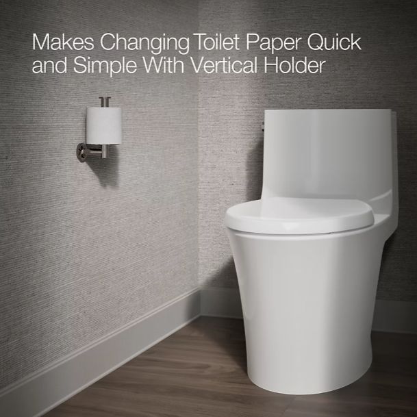 KOHLER® Purist® Vibrant Brushed Moderne Brass Vertical Toilet Paper Holder-2