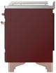 Ilve® Majestic III 48" Burgundy Pro Style Dual Fuel Natural Gas Range with French Top and Copper Trim-3