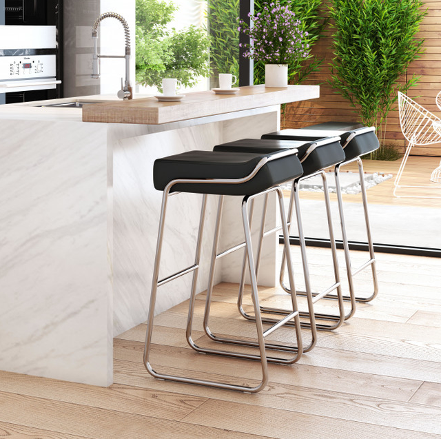 Zuo® Modern Wedge Black Bar Stool-2
