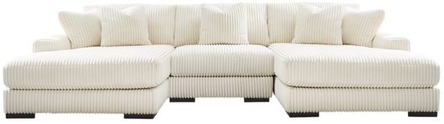 Signature Design by Ashley® Lindyn 3-Piece Ivory U-Shaped Sectional and Double Chaise-0