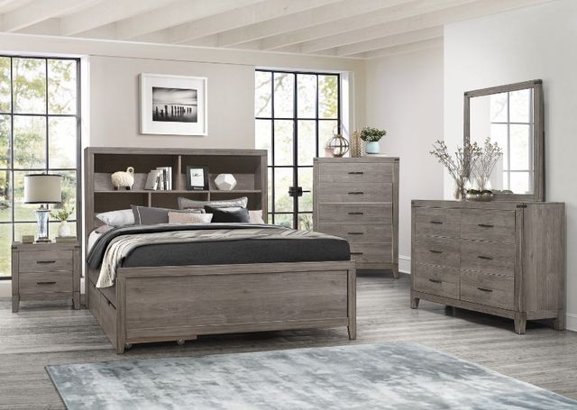 Homelegance® Woodrow Gray Queen Platform Bookcase Bed-3