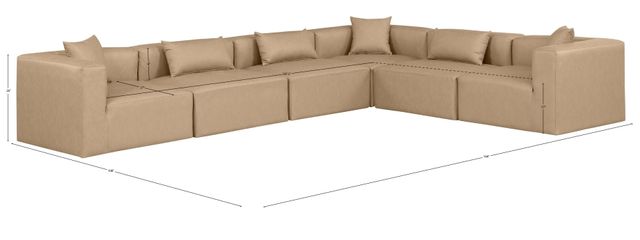 Meridian Furniture Cube 6-Piece Tan Leather Sectional-2