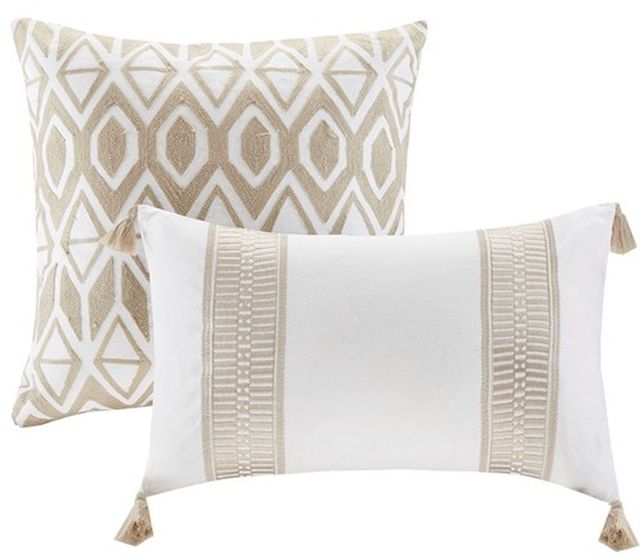 Olliix by Harbor House Taupe Full/Queen Anslee 3 Piece Cotton Yarn Dyed Comforter Set-1