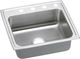 Elkay Lustertone® Classic Lustrous Satin 25" x 21-1/4" x 5-1/2" 3-Hole Single Bowl Drop-In ADA Sink with Quick Clip-0