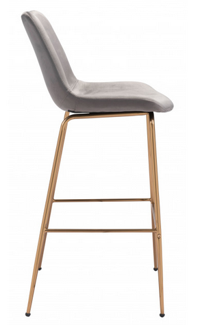 Zuo® Modern Tony Gray/Gold Bar Chair-1