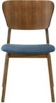 Armen Living Kalia 2-Piece Blue/Walnut Dining Side Chair Set-4