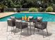 Furniture of America® Tushari 7-Piece Dark Gray/Light Gray Fabric/Metal Outdoor Dining Table Set-1