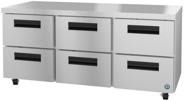 Hoshizaki Steelheart® 72" 18 Cu. Ft. Stainless Steel Two Section Undercounter Refrigerator with Stainless Drawers-2