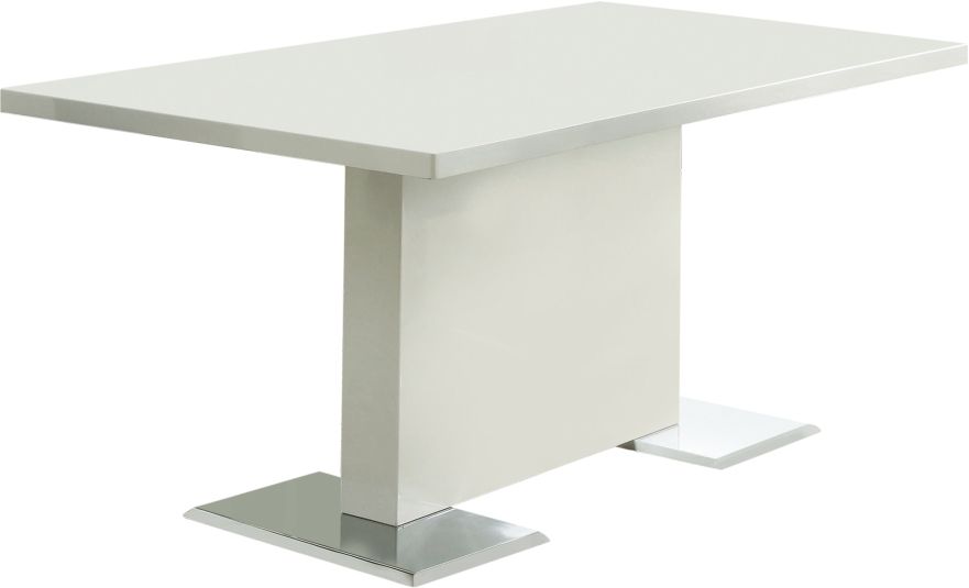 Coaster® Anges Glossy White T-Shaped Pedestal Dining Table