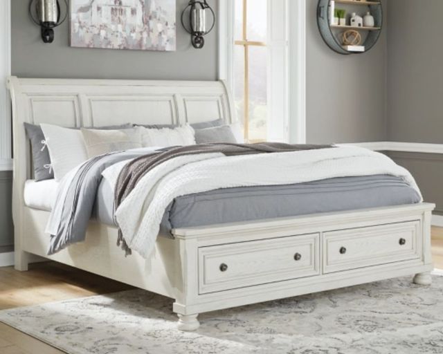 Signature Design by Ashley® Robbinsdale 5-Piece Antique White Queen Storage Sleigh Bedroom Set-0