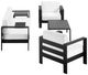 Linon Key Largo 5-Piece Black/White Aluminum/Fabric Upholstered Outdoor Conversation Set-3