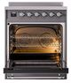 Ilve® Nostalgie II Noblesse 30'' Graphite Matte Pro Style Induction Range with Chrome Trim-2