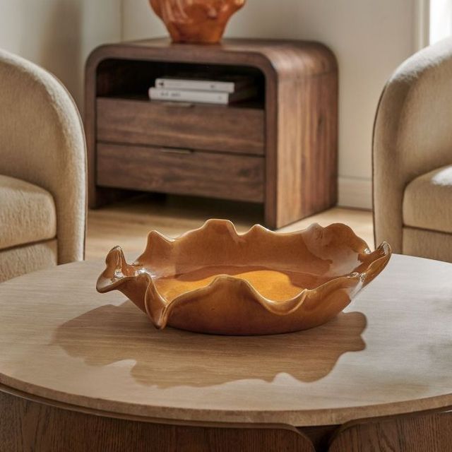 Uttermost® Golden Crest Ruffle Honey Glaze Bowl-2