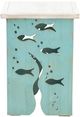 Crestview Collection Seafoam White Accent Table with Aqua Base-1