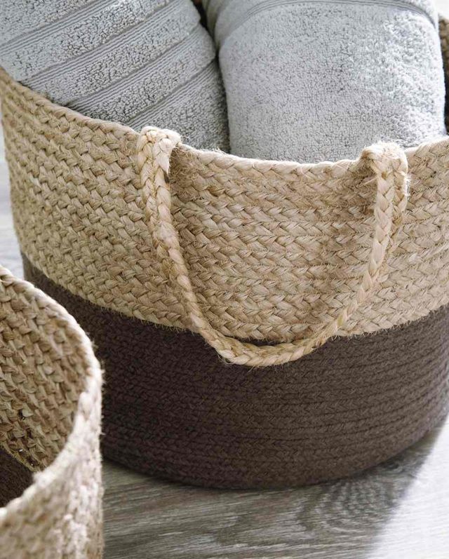 Signature Design by Ashley® Parrish 2-Piece Natural/Charcoal Basket Set-2