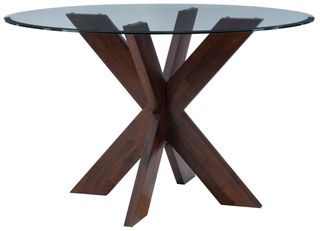 Powell® Auden Glass Top Dining Table with Espresso Base