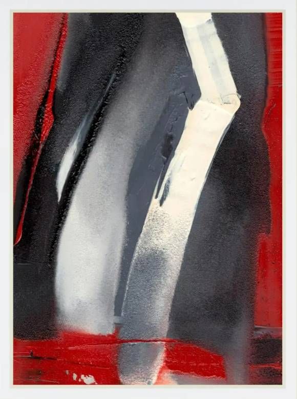 Classy Art Red Streak III by Sharon Gordon Mirrored Frame Wall Art-1