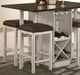 Furniture of America® Bingham Antique White Counter Table with Dark Brown Top -3