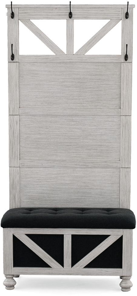 Signature Design by Ashley® Brickwell Antique White Hall Tree with Storage Bench