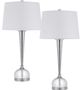 Cal® Lighting & Accessories Wellsley 2-Piece Chrome/Clear Table Lamp Set-0
