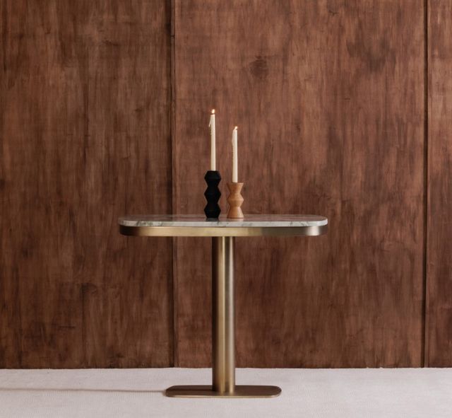 Moe's Home Collection Sequence Brown Small Wooden Candle Holder-4