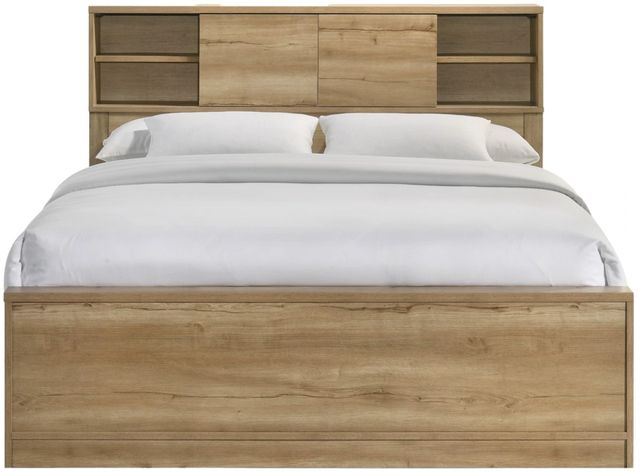 Intercon Vega Natural Oak Melamine Queen Bookcase Bed-1